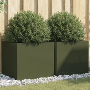 Fioriere 2pz Verde Oliva 49x47x46 cm Acciaio Laminato a Freddocod mxl 112193
