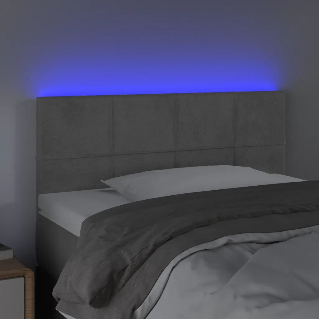 Testiera | Testata a LED Grigio Chiaro 90x5x78/88 cm in Similpelle