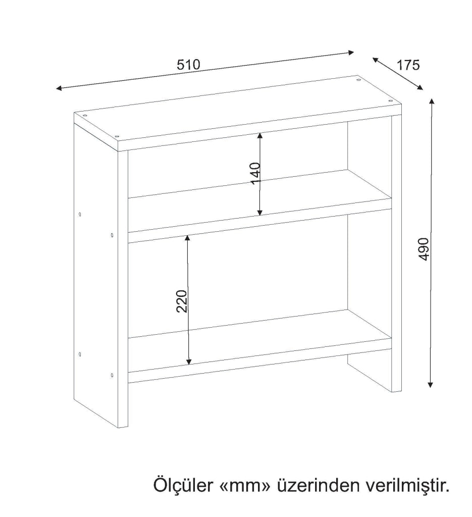 Tavolino in legno "Silvanus" - 51 x 17 x 49 cm - Bianco