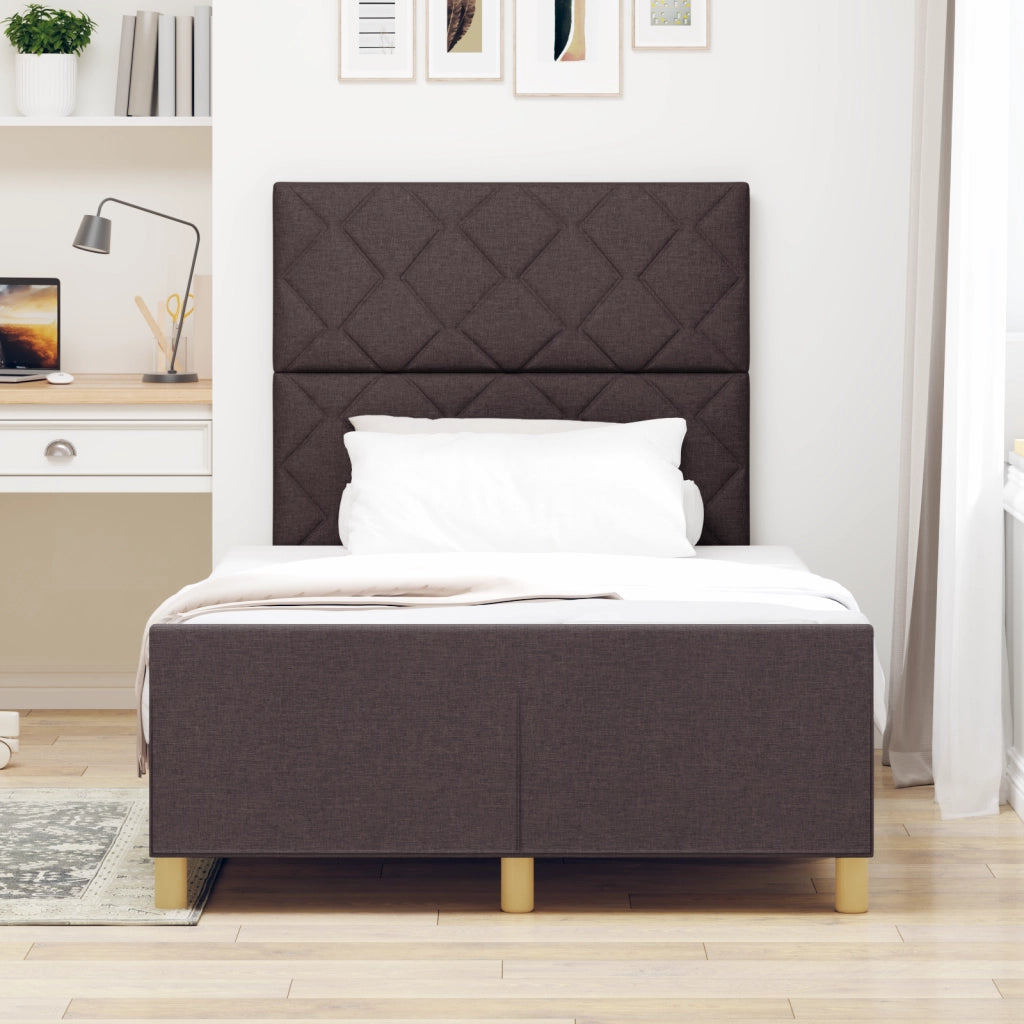 Struttura Letto  Marrone Scuro 120x200 cm in Tessuto