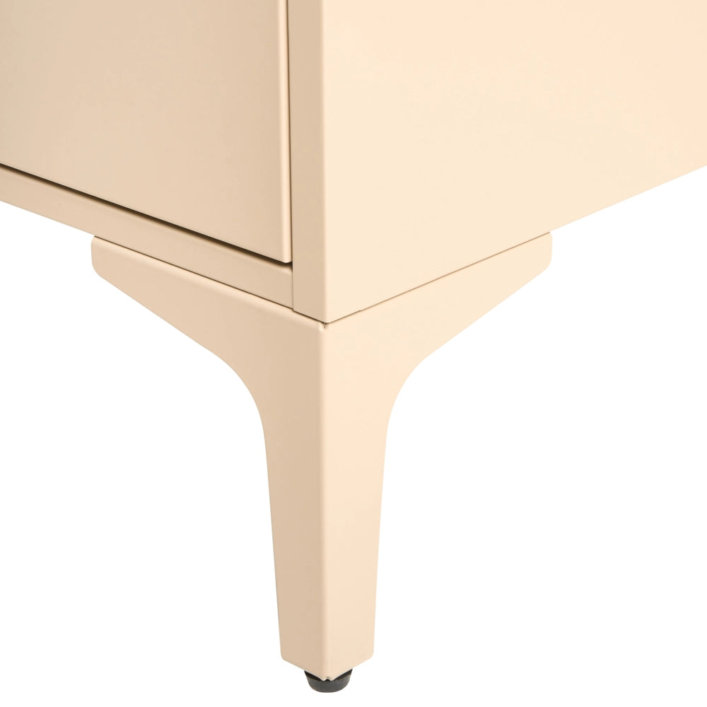 Comodino in acciaio beige chiaro mobile contenitore per l'ufficio domestico con 2 cassetti design industriale mobile contenitore