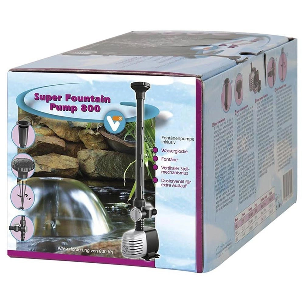 Velda VT Super Fountain Pump - pompa da laghetto con giochi d'acqua Portata: 800L/h