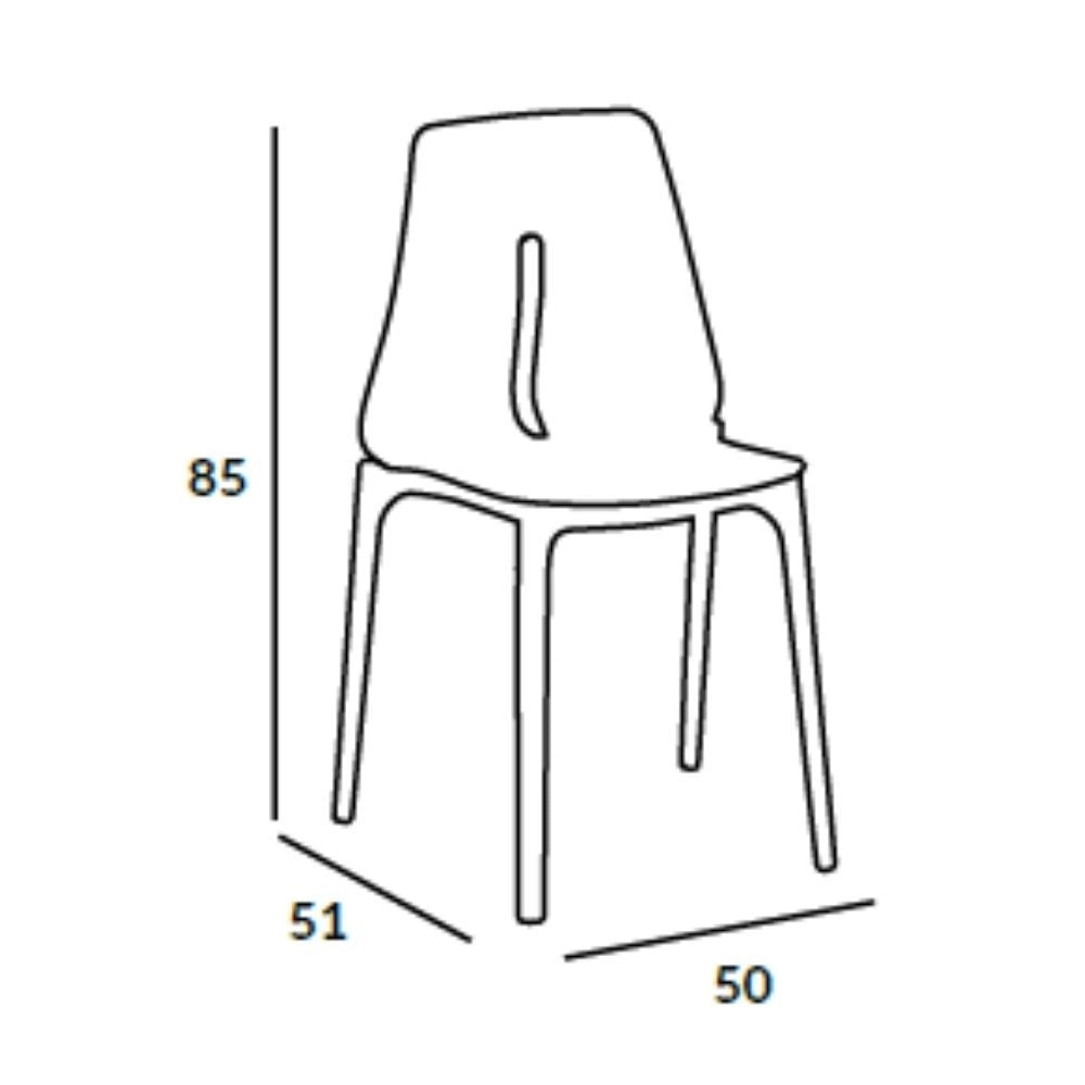 4X Sedia Oblong polipropilene camel H85xL50xP51