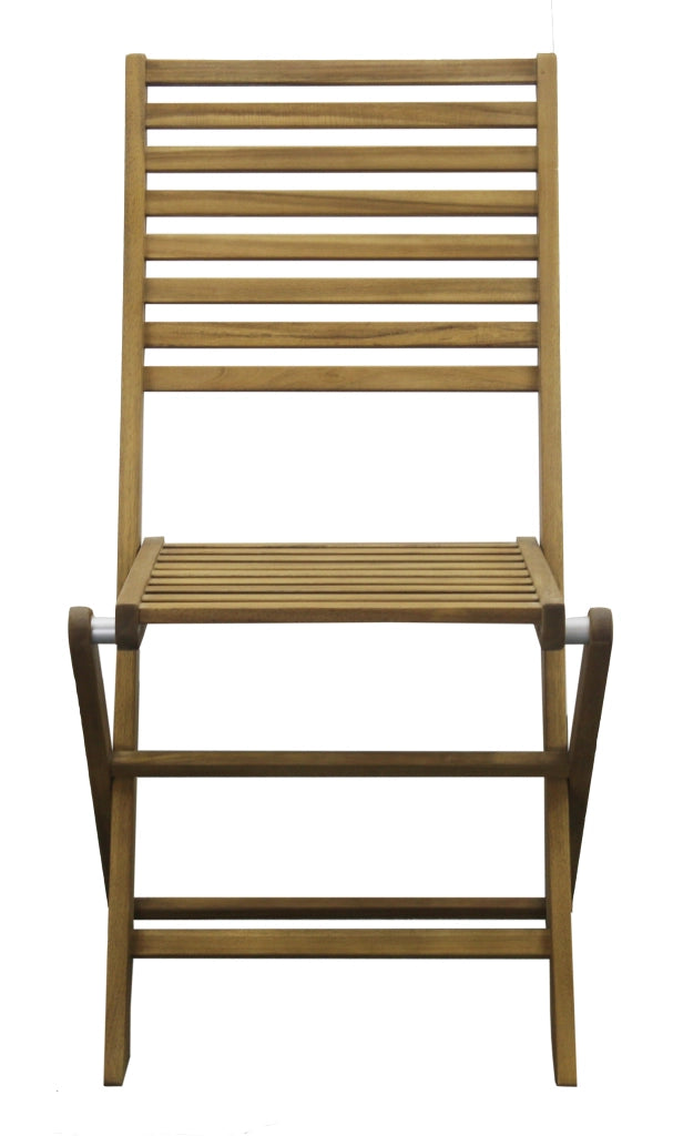 Set 2 Sedie da Giardino Pieghevoli 48x53x92 cm in Legno Naturale