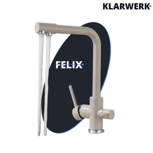 FELIX | Rubinetto per acqua potabile a 3 vie color beige sabbia | miscelatore da cucina ad osmosi in acciaio inossidabile | Filtro 3 connessioni