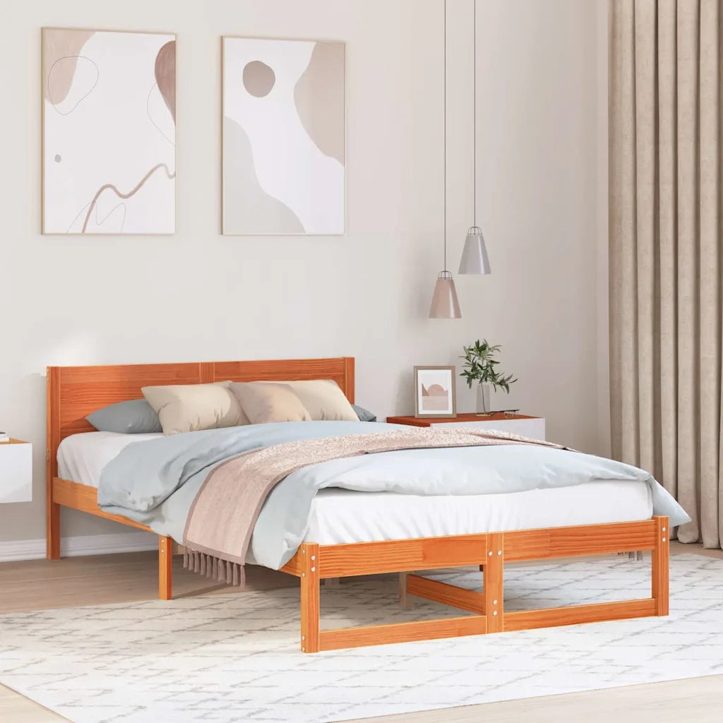 Struttura del letto Marrone cerato 120 x 190 cm Pino massello 873285