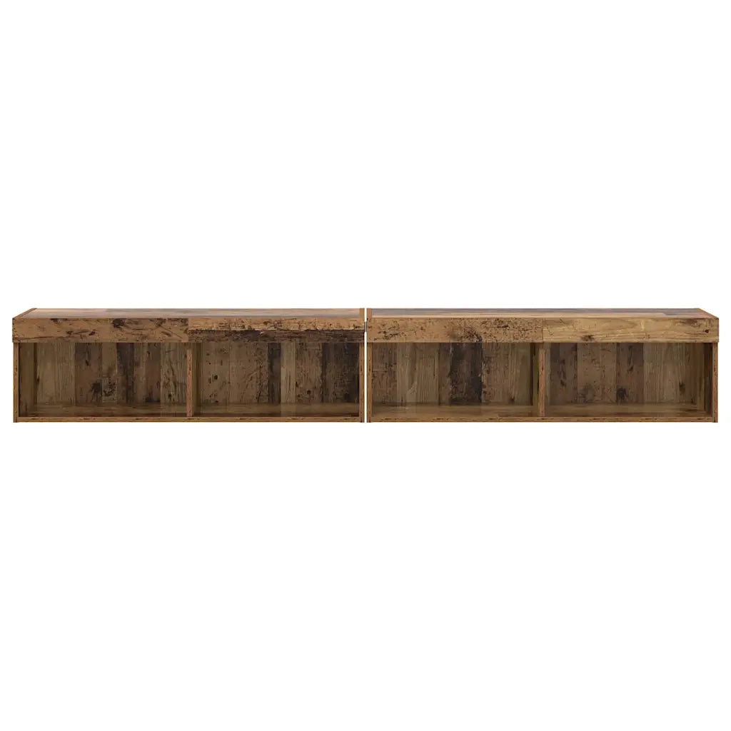 Set mobile TV con LED 2 pcs Legno vecchio 100 x 30 x 30 cm 882966