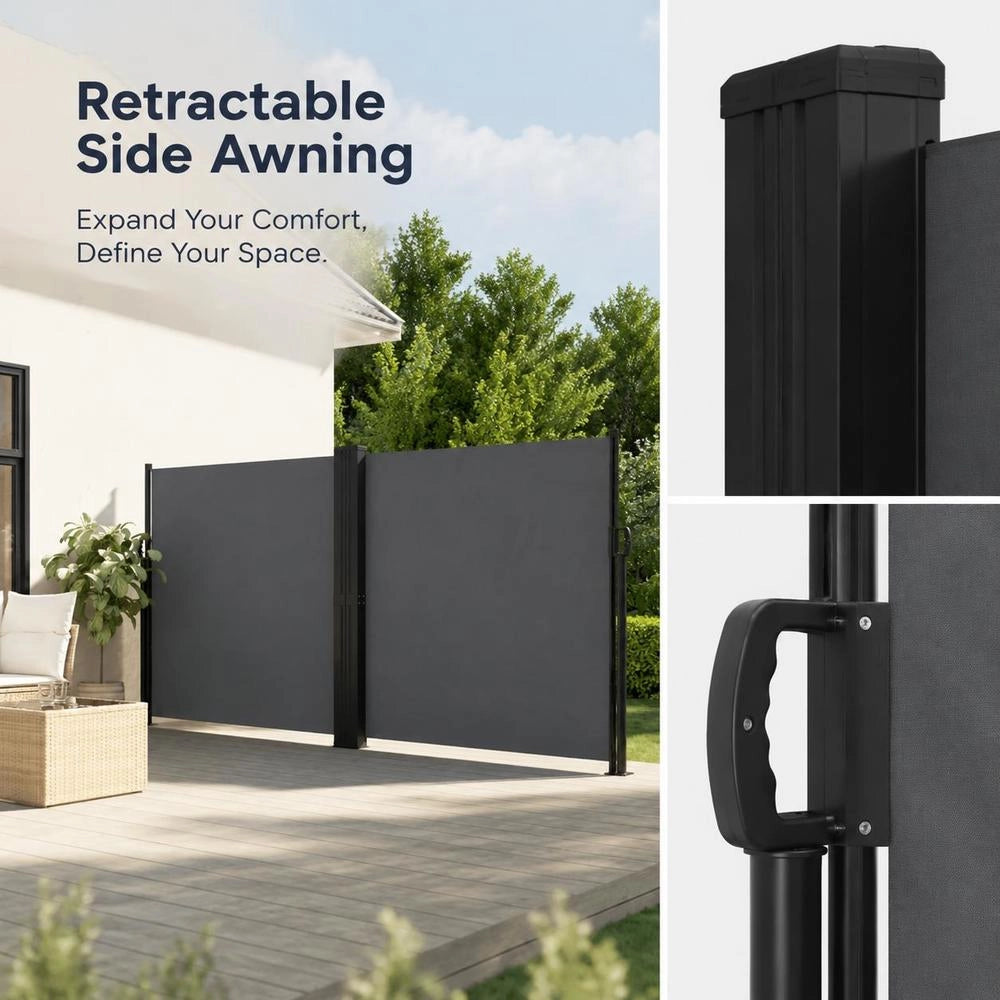 Extendable Side Awning, Anthracite, 180x1000 Cm