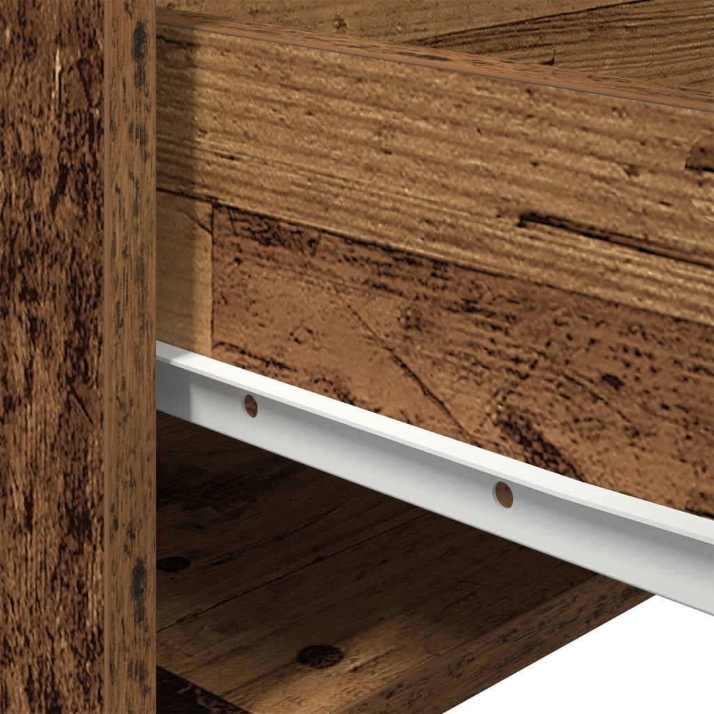 Comodino  con LED montato a muro in legno vecchio 50x36x30 cm