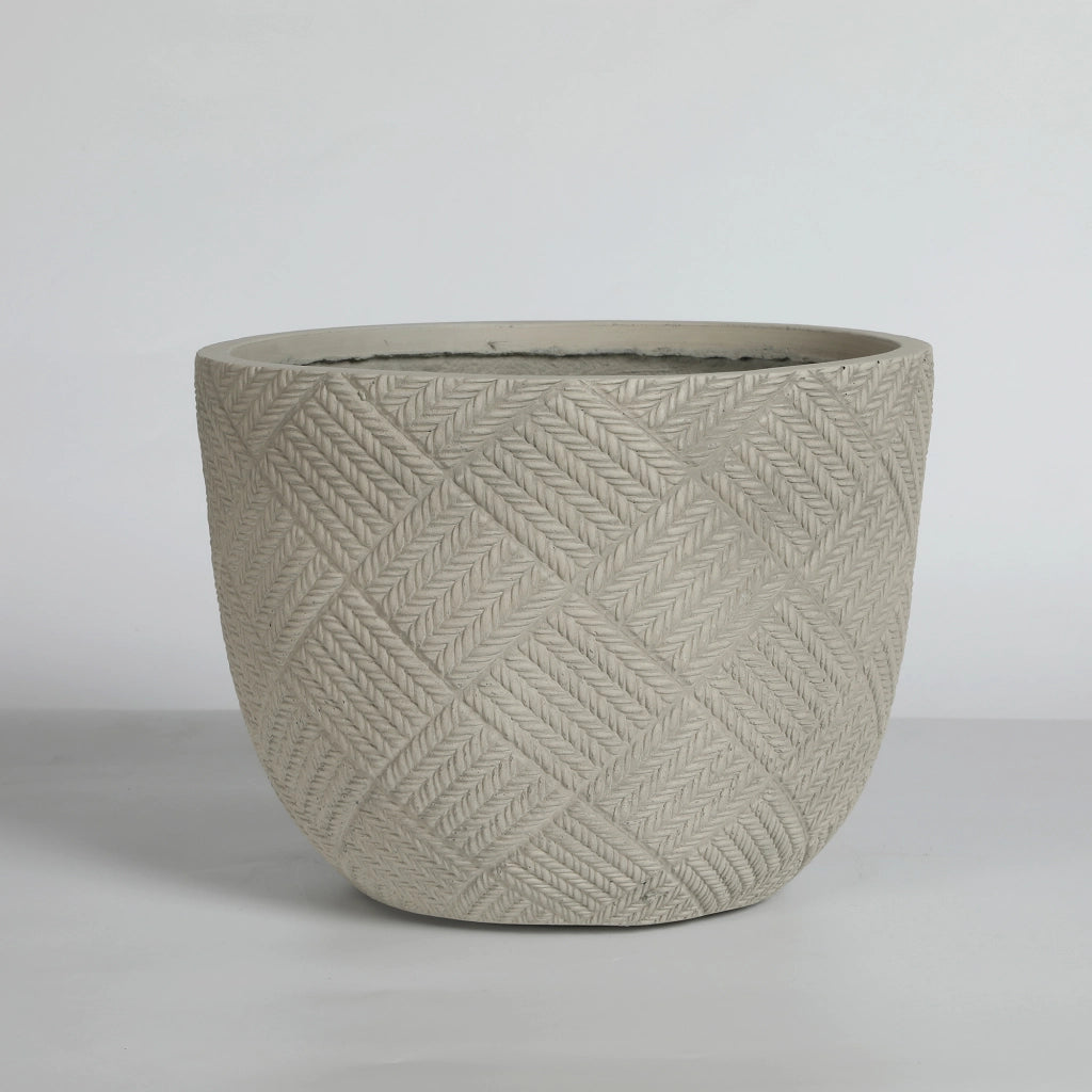 Fioriera a più livelli con fori di drenaggio dal design moderno in magnesio ossido per interni ed esterni grigio 57 × 57 × 47 cm