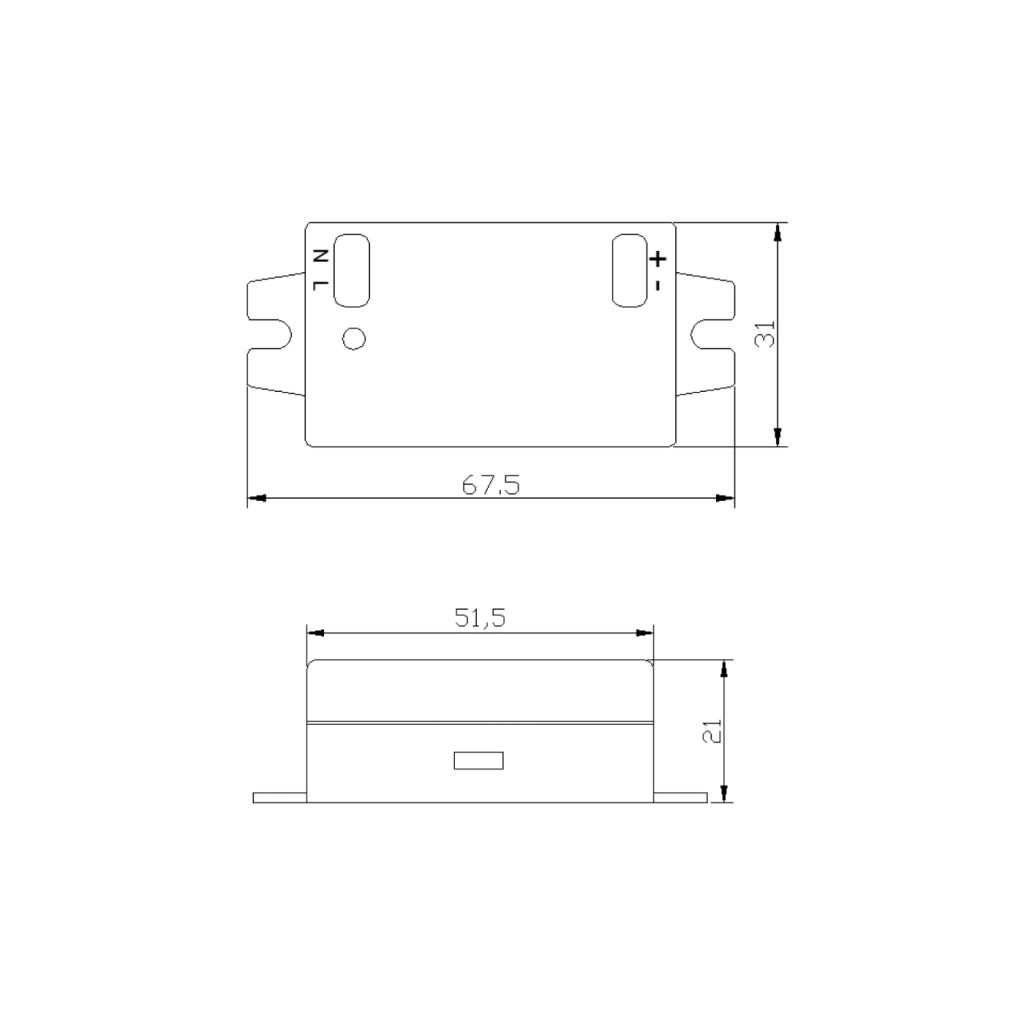 Alcapower Alimentatore Switching IP20 12V 6W 0.5A per Illuminotecnica, Convertitore Compatto ad Alta Efficienza Energetica, Protezioni Integrate