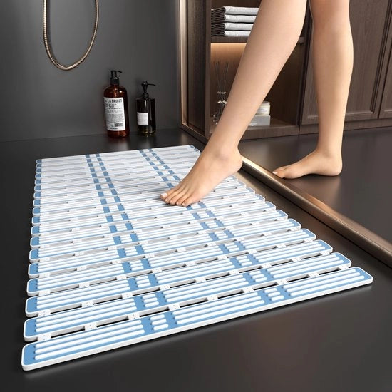 Mat Antiscivolo per Doccia 68x40cm, Senza BPA e Lattes, Blu
