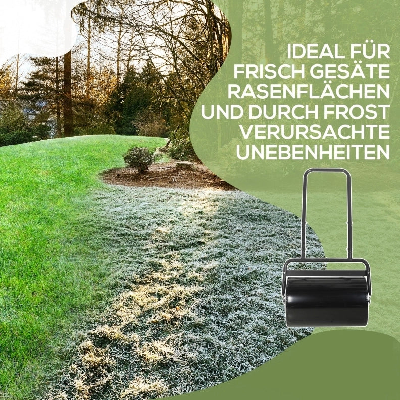 Rullo da giardino in acciaio Ø32 cm con manico a U, 38 L