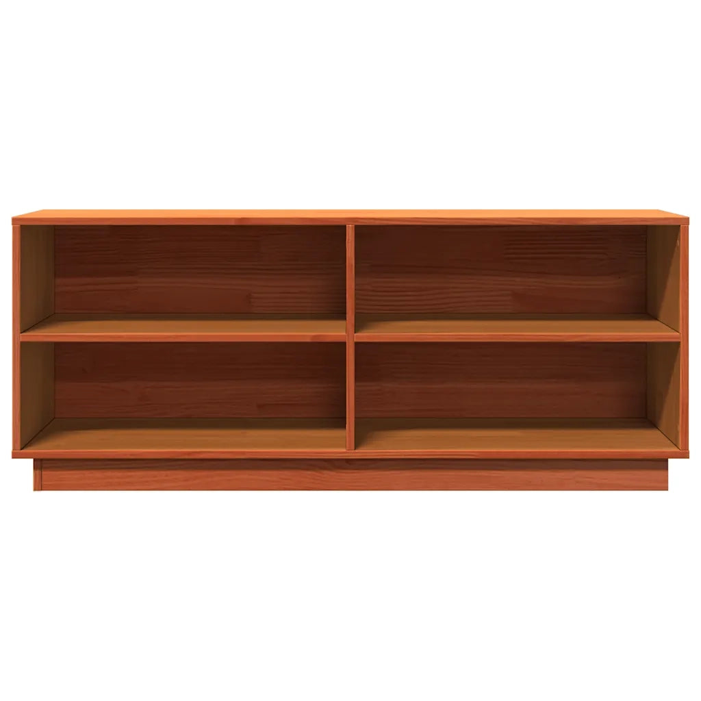 Scarpiera Marrone Cera 110x34x45 cm in Legno Massello di Pino