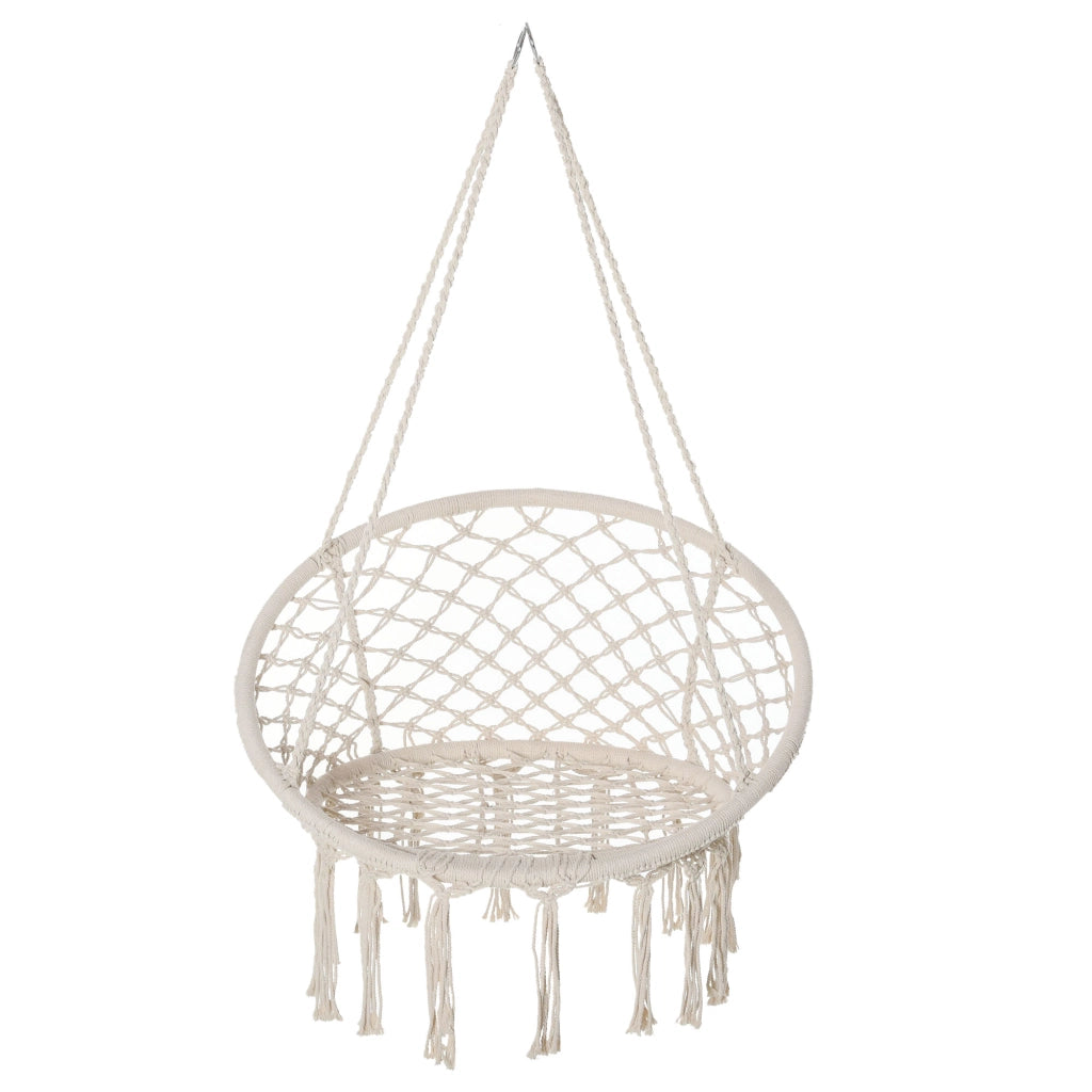 Poltrona a dondolo sospesa ¨C zephmum ¨C beige in cotone e poliestere ?80x42H