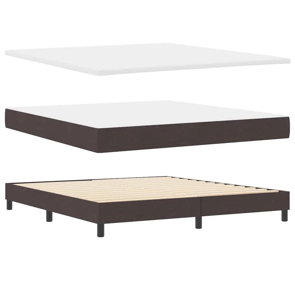Letto a molle con materasso Marrone Scuro 180 x 200 cm Tessuto 3342229