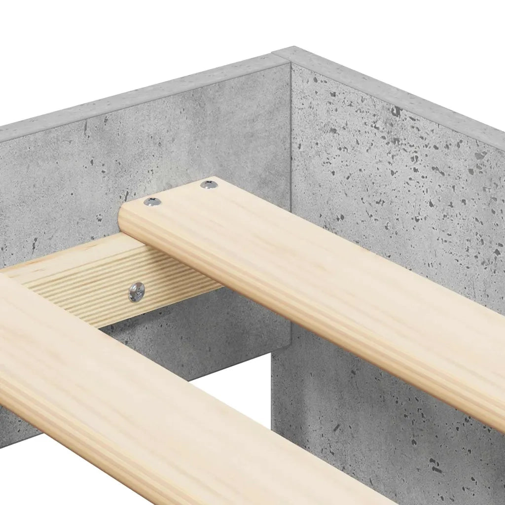 Struttura del letto con cassetto Grigio cemento 100 x 200 cm 3335184