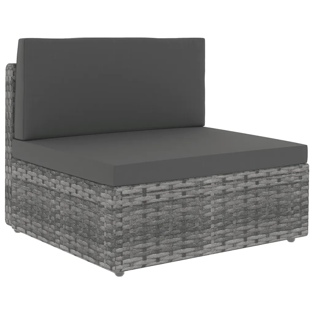 Set Divani da Giardino 9 pz con Cuscini in Polyrattan Grigio cod mxl 53439