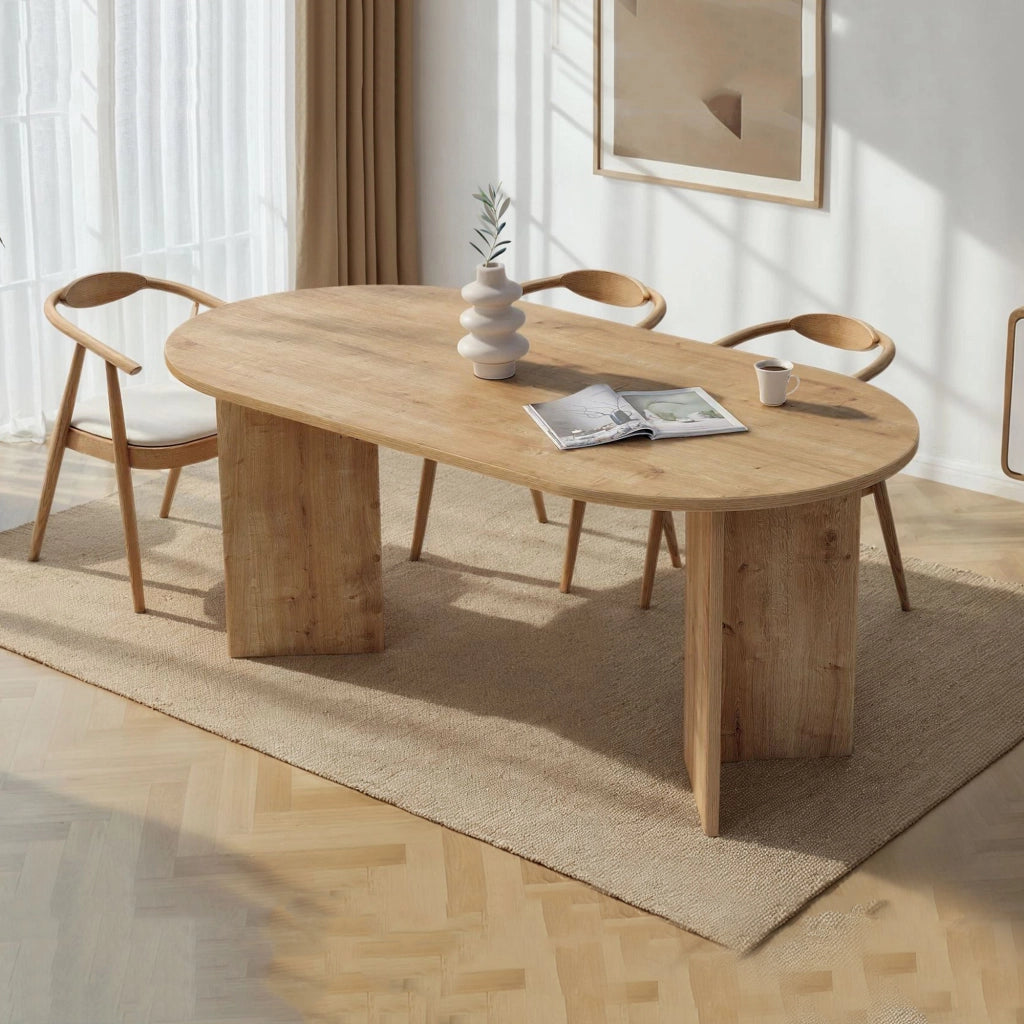 Monterano, Tavolo Fisso 6 Posti, 180x90x75h cm Marrone Rovere Nodi