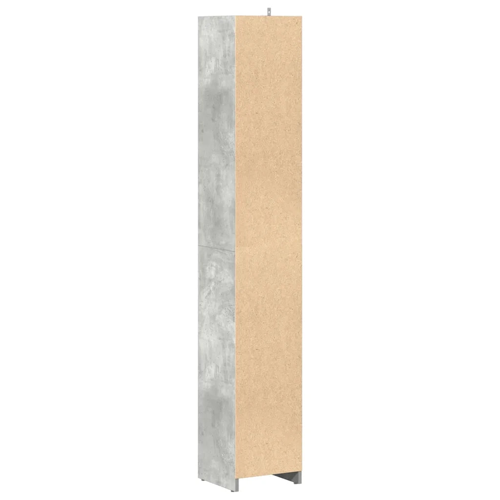 Mobiletto da bagno classico con contenitore 30 x 30 x 183 cm design pulito in legno composito grigio cemento 02_0050732