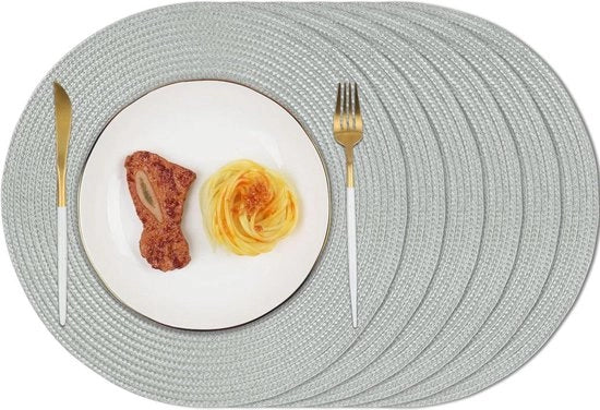 Tavolo da Pranzo con Piatto di Isolamento a Corda - Set di 6 - 34cm Grigio