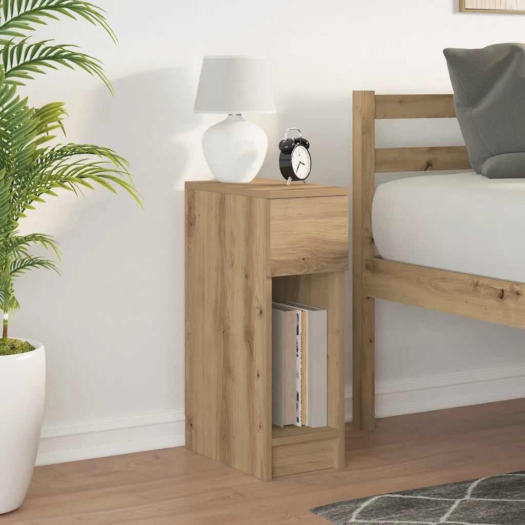 Comodino con Cassetto Rovere Artigianale 20x36x60 cm 858711