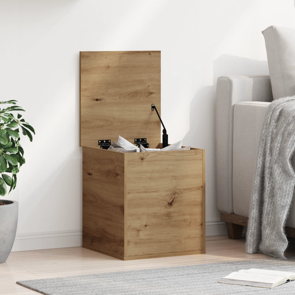 Scatola di Stoccaggio  in Rovere Fatta a Mano 40x42x46 cm in Legno Ingegnerizzato