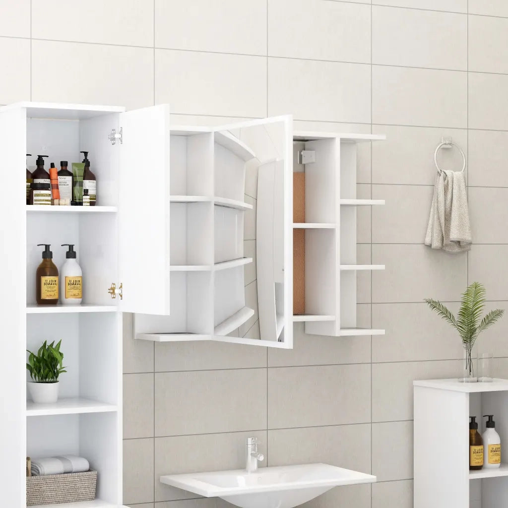 Armadio da Bagno | Mobile da Bagno Bianco 80x20,5x64 cm in Legno Multistrato