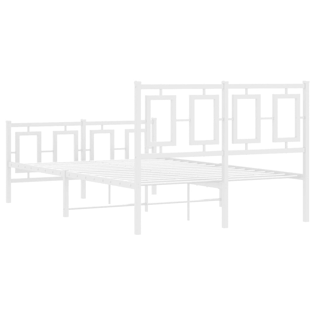 Giroletto con Testiera e Pediera-Struttura Letto Metallo Bianco 120x190 cm 263371