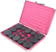 Set di pietre calde per massaggi - 20 pezzi - con contenitore per riscaldamento - per rilassamento muscolare profondo e Gua Sha - 110V-220V - diverse forme di pietra