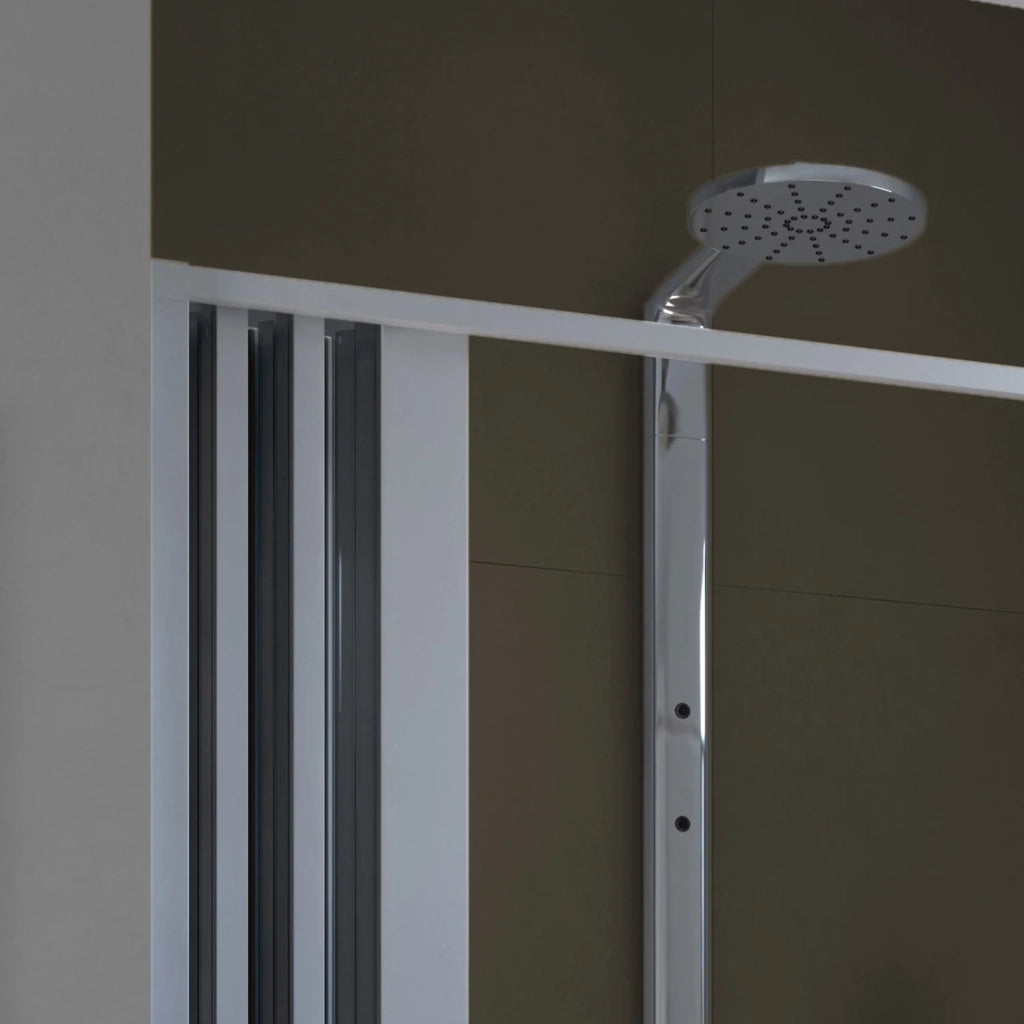 Porta Doccia in PVC 130CM H185 a soffietto con Apertura Centrale colore Bianco mod. Flex