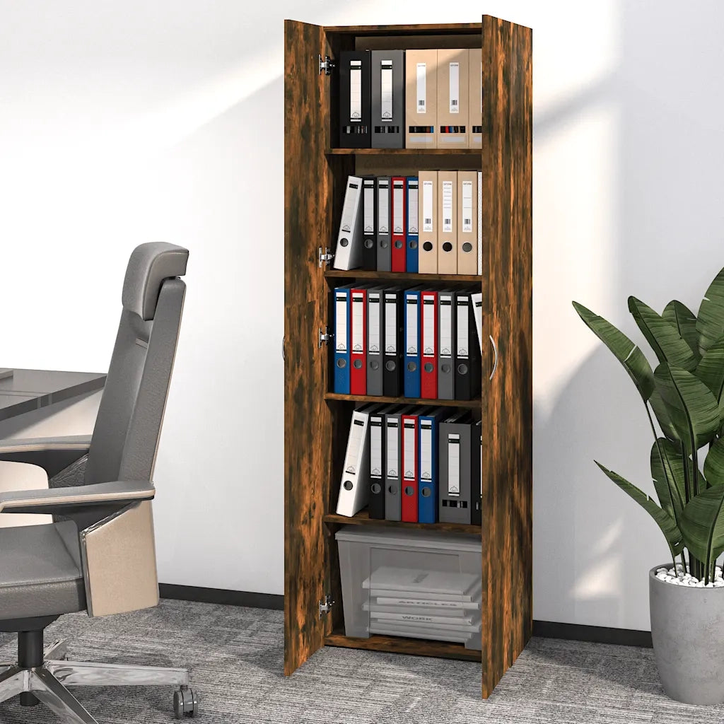 Armadio per Ufficio Rovere Fumo 60x32x190 cm Legno Multistrato CFW3778945