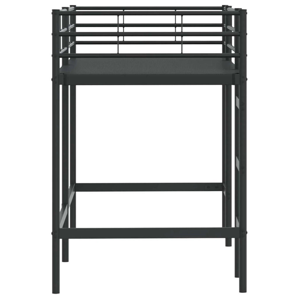 Struttura del letto loft per bambini Nero 90 x 190 cm Acciaio