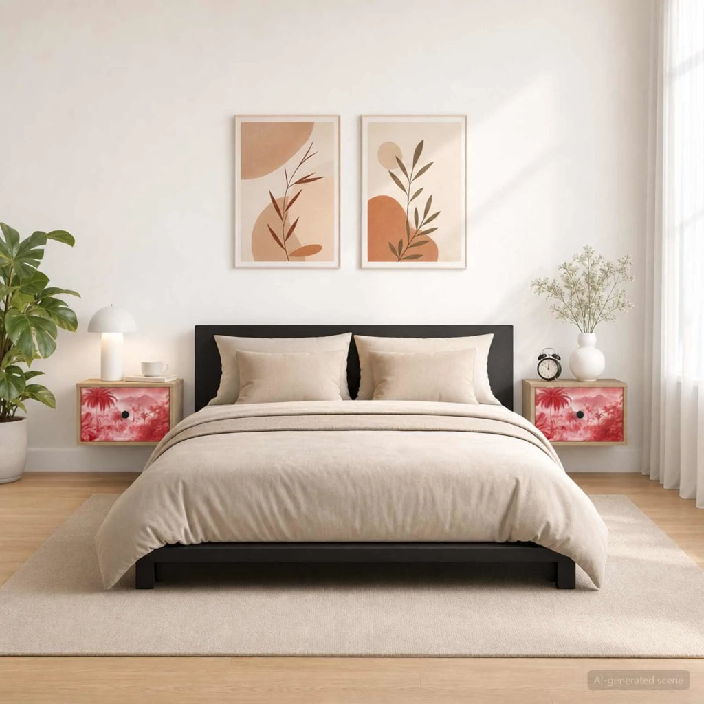 Mobiletto da comodino a parete AACHEN 2 pz Rovere Sonoma 8007498
