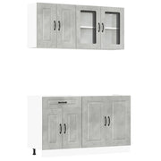 Set Armadio pensile | Mobili da Cucina 4 pz Kalmar Grigio Cemento in Truciolato