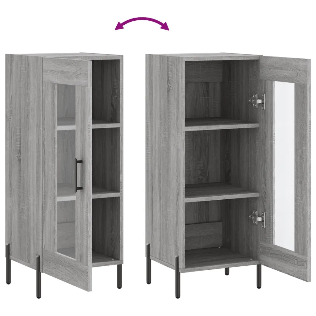 Credenza | Madia | Buffet da pranzo | Armadio da pranzo Grigio Sonoma 34,5x34x90 cm in Legno Multistrato
