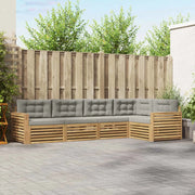 Set di divani da esterno 5 pcs Bianco e Grigio Chiaro 3390491