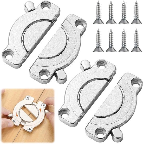 Connettore per tavolo - 2 pezzi - Adatto per tavolo/scrivania - Dimensioni 77 x 79 x 8 mm - Robusto e duraturo - Connettore per tavolo
