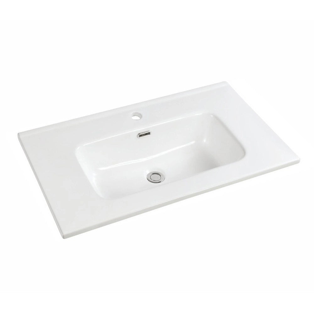 Lavabo Bulnes70 in Ceramica Bianco Lucido 71 cm – Eleganza Essenziale per il Bagno