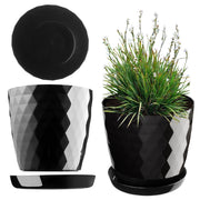 Vaso da fiori in plastica KADAX con supporto, coprivaso, 14 cm, nero, Kadax
