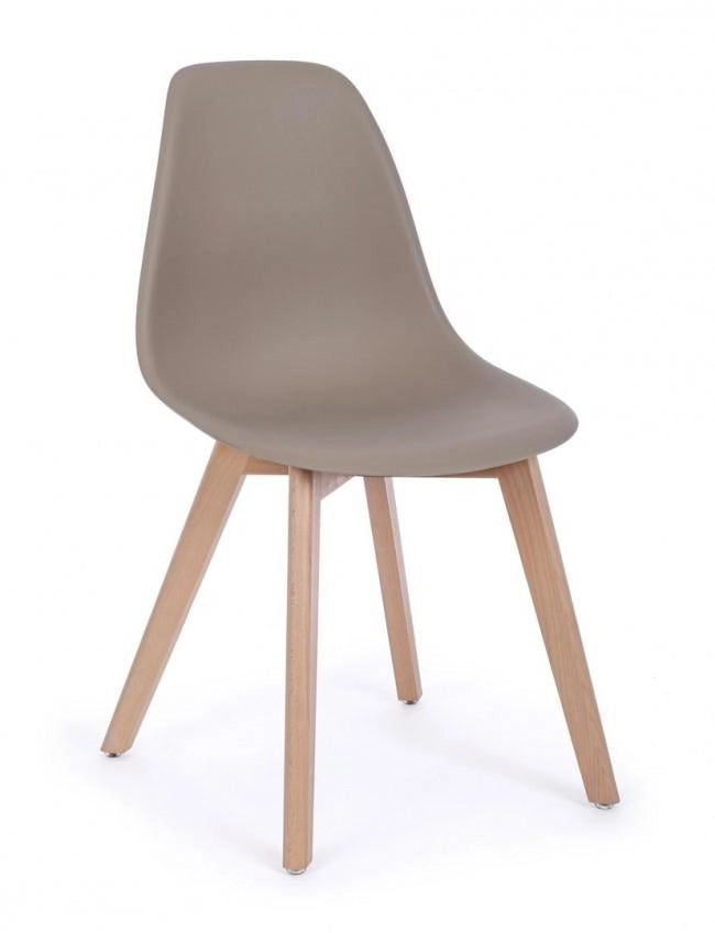 Set 4 Sedie 51,5x46,5x86 cm in Plastica Tortora