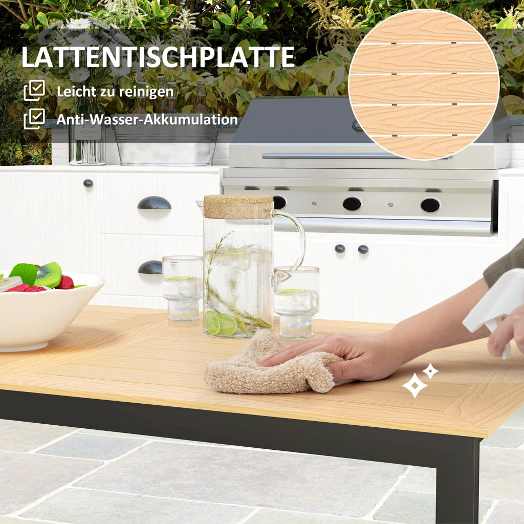 Tavolo da pranzo esterno per 6 persone ¨C Zephmum ¨C Legno teak, 160x80 cm