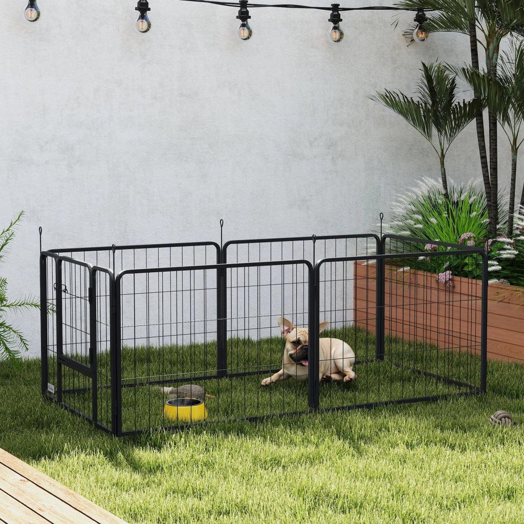 Recinto per Cani 6 Pannelli ¨C zephmum ¨C Acciaio Folding Grigio
