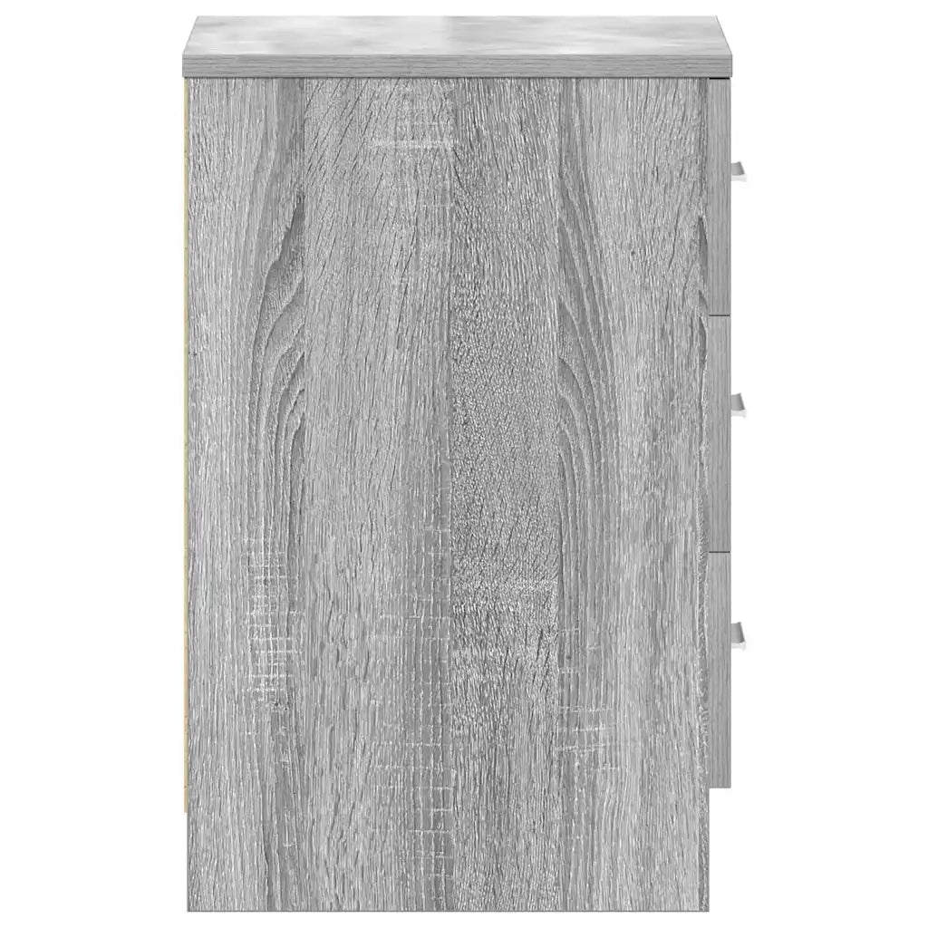 Comodini Grigio Sonoma 2 pz-Set di 2 Tavolino da notte 38x35x56 cm in Legno Multistrato