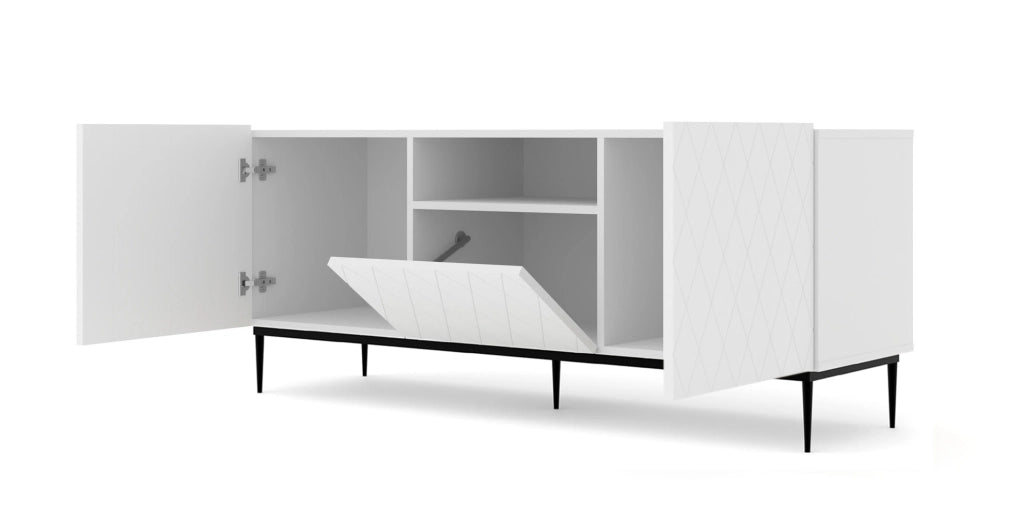 COLLEZIONE MOBILI DIUNA RTV2D1K 145 BIANCO OPACO NERO MONTATURA