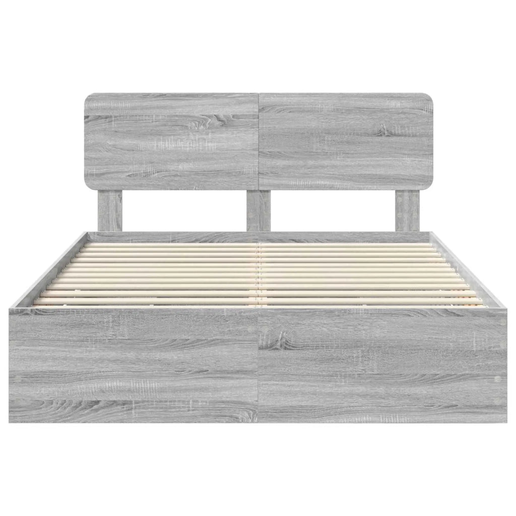 Struttura del letto con cassetto Sonoma grigia 160 x 200 cm 3412169
