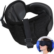Cuscino per volo, cuscino per viaggi con occhiali da protezione, cuscino per voli lunghi, cuscino per bambini in auto, supporto per la testa per viaggi, fermi la testa, colore nero