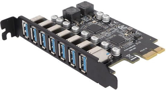 PCIE-kaart USB 3.1 Gen 2 - Overdracht rapida - 7 porte - Interna - Adatta per XP, 7, 8, 10, 11, Linux - Supporto