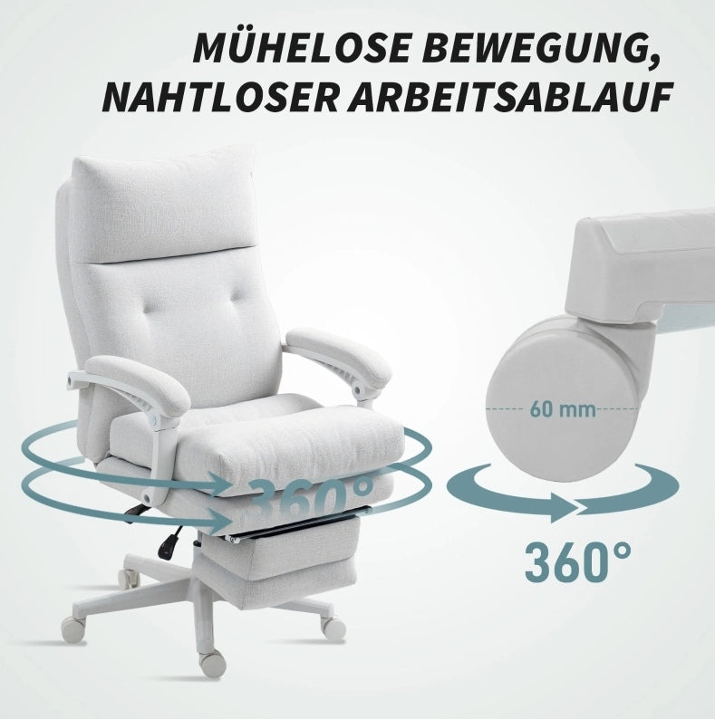 Sedia da ufficio ergonomica con poggiapiedi reclinabile