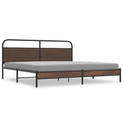 Letto matrimoniale | Letto per adulti | Giroletto senza Materaso in Metallo Rovere Marrone 183x213 cm